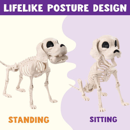 JOYIN Posable Halloween Hund Skelett Deko 24.8cm x 32cm x 11.9cm