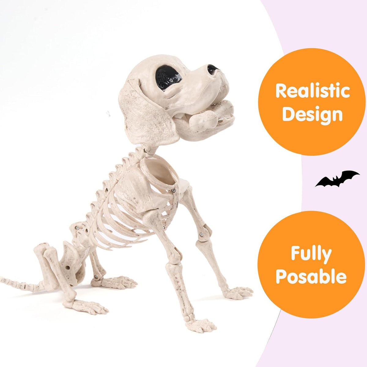Halloween Hund Skelett Posable Gelenke Welpe Deko Friedhof 24.8x32x11.9cm