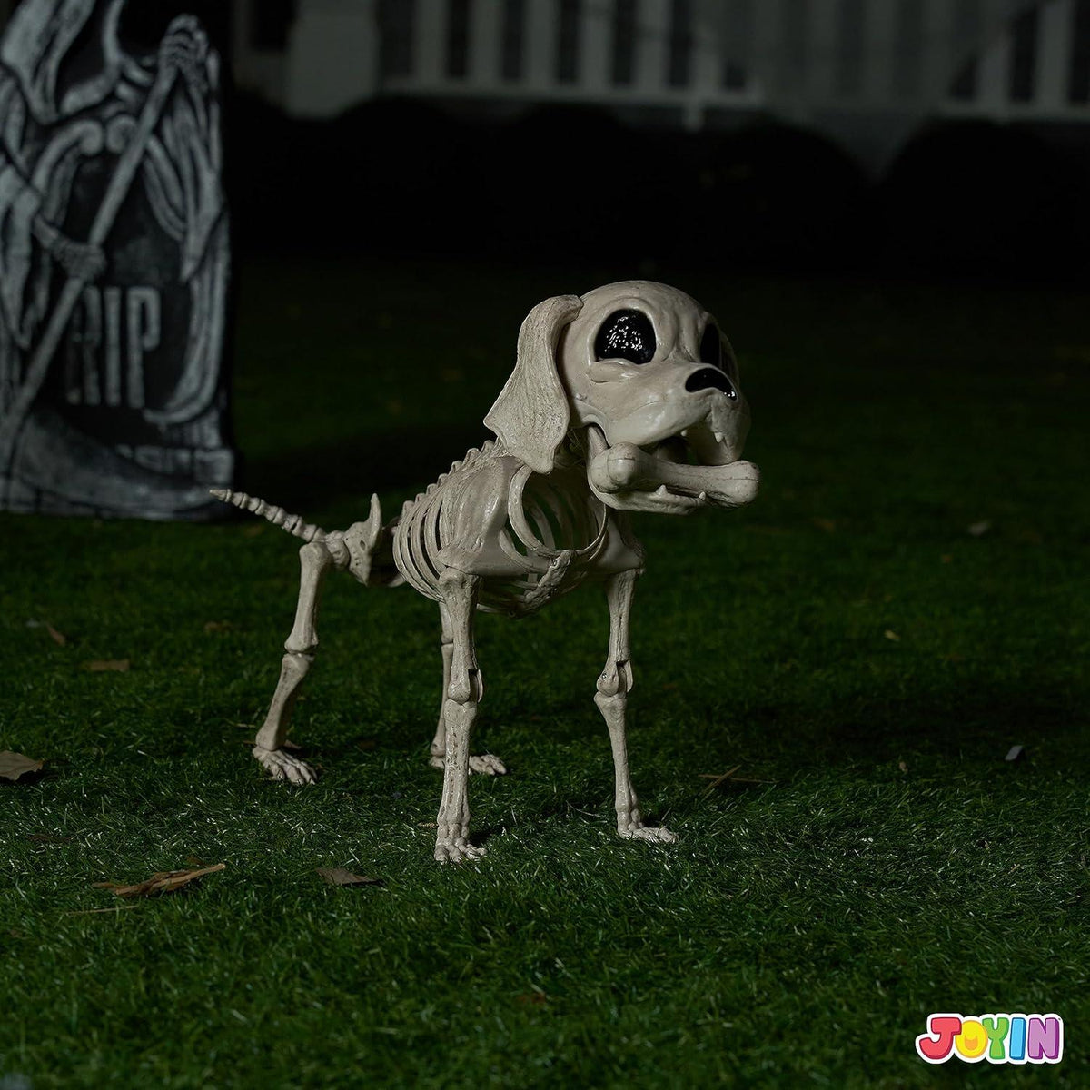 Posables Halloween Hund Skelett Ganzkörper Deko 24.8cm x 32cm x 11.9cm