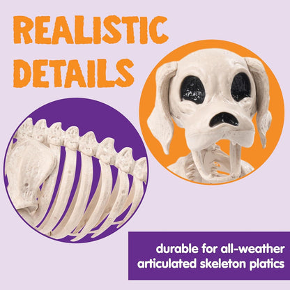 JOYIN Posable Halloween Hund Skelett Deko 24.8cm x 32cm x 11.9cm
