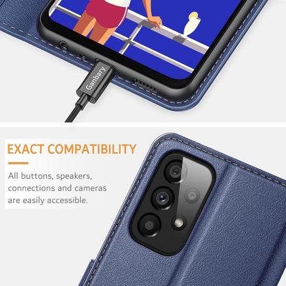 Ganbary Samsung Galaxy A23 4G/5G Leder Hülle Blau Standfunktion