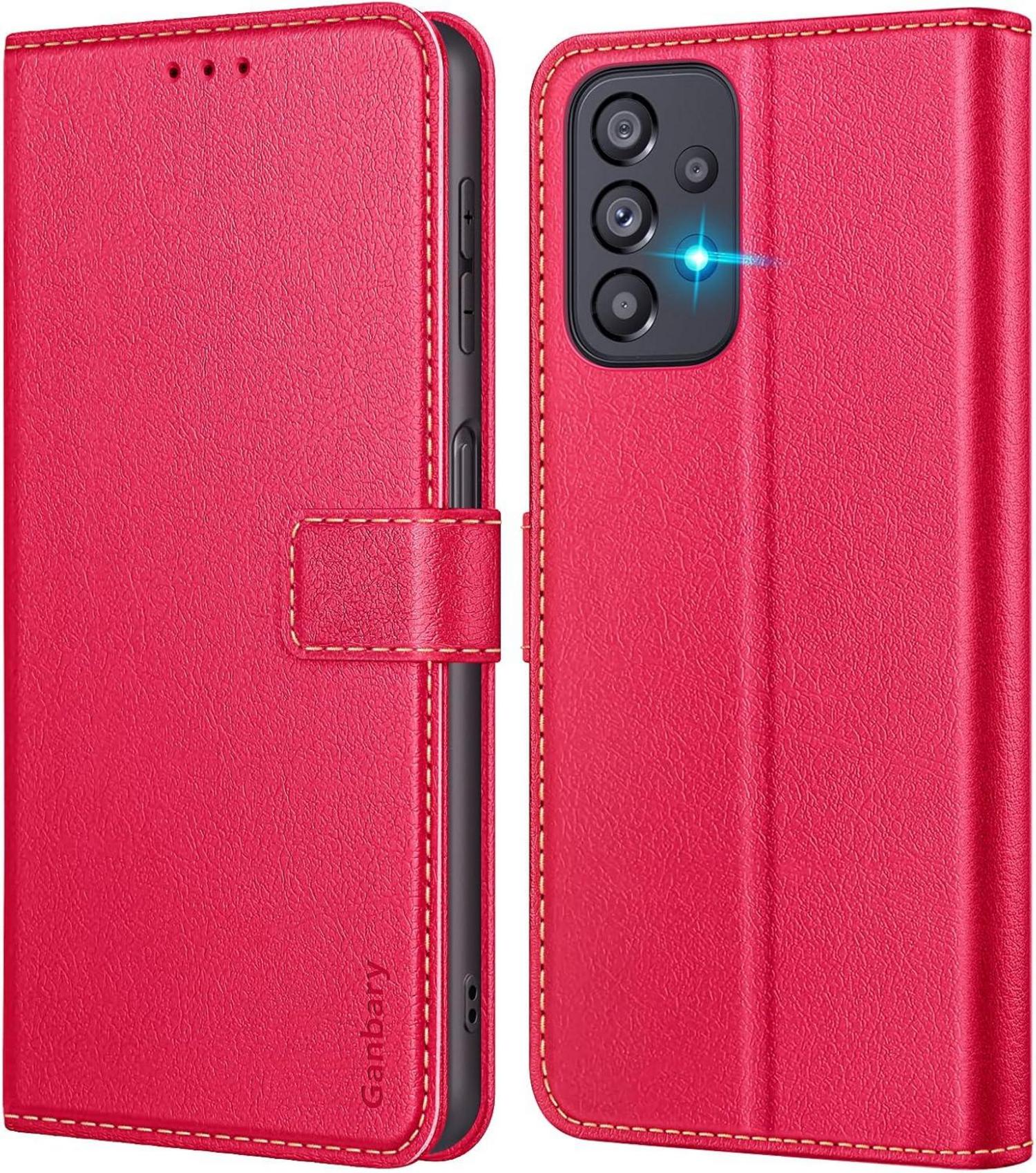 Samsung Galaxy A23 4G/5G Handyhülle Premium Leder Rot
