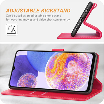 Samsung Galaxy A23 4G/5G Handyhülle, Premium Leder Klapphülle, Rot