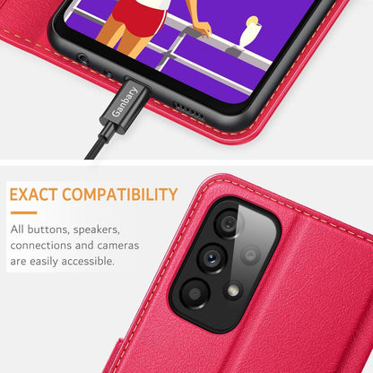 Samsung Galaxy A23 4G/5G Handyhülle Premium Leder Klapphülle Rot Standfunktion