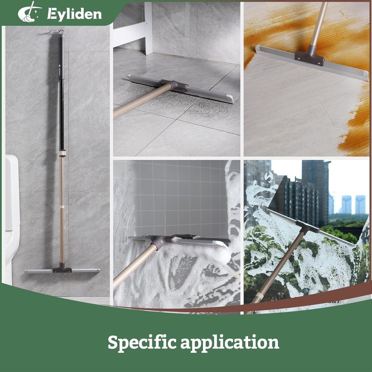Wasserschieber Bodenabzieher Teleskopstiel 138cm Dusche Fliesen Marmor