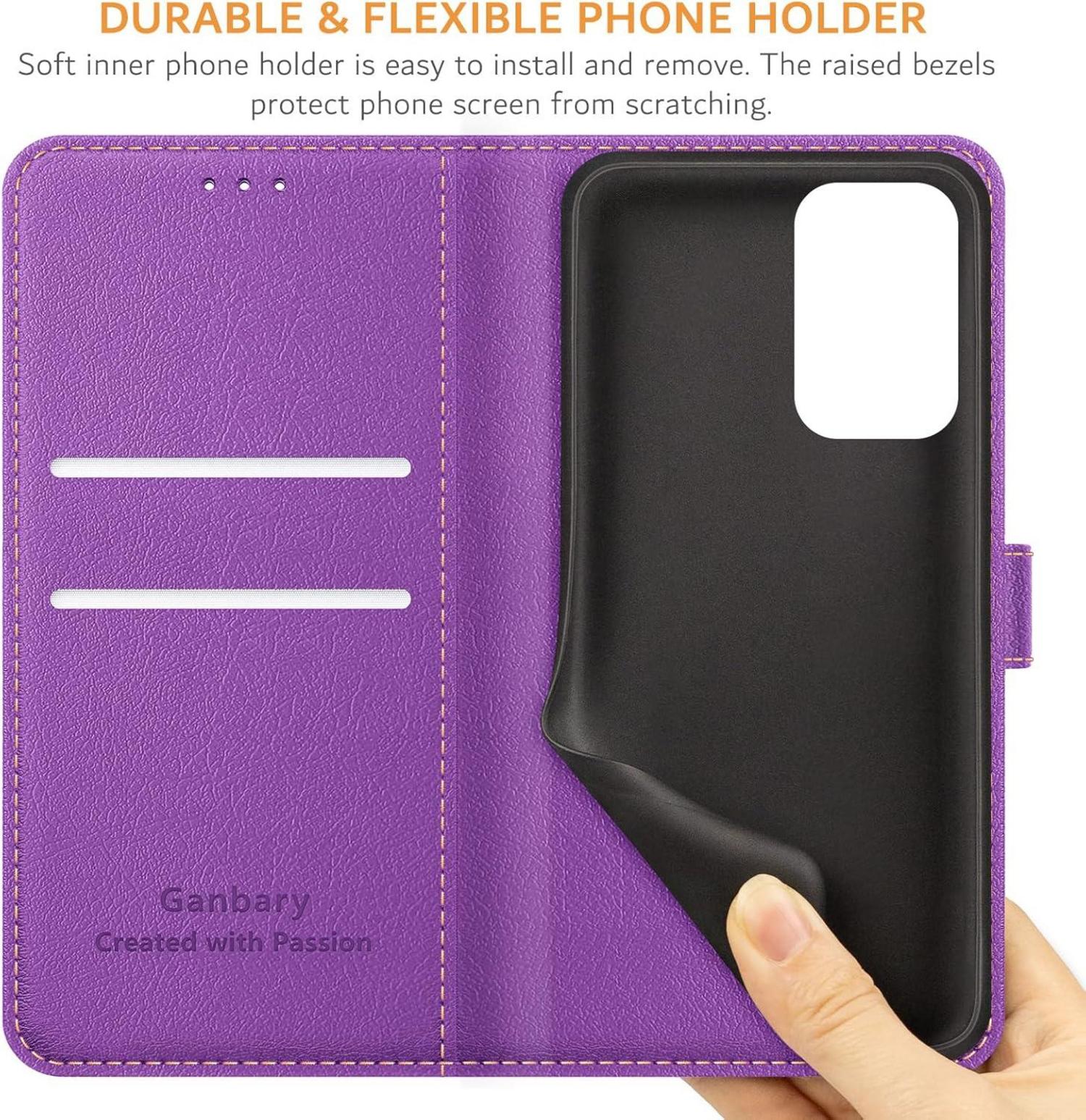 Handyhülle Samsung Galaxy A23 4G/5G Leder Klapphülle Violett