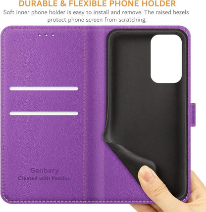Handyhülle Samsung Galaxy A23 4G/5G Leder Klapphülle Violett