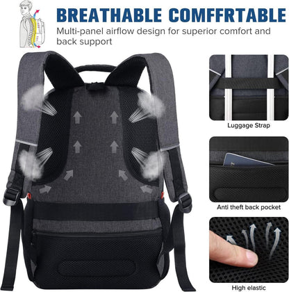 YAMTION Rucksack Herren Schulrucksack 17.3 Zoll Laptop Wasserdicht Business Daypacks