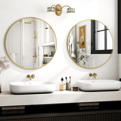 Runder Wandspiegel 80cm Gold – Moderner Badezimmer Spiegel