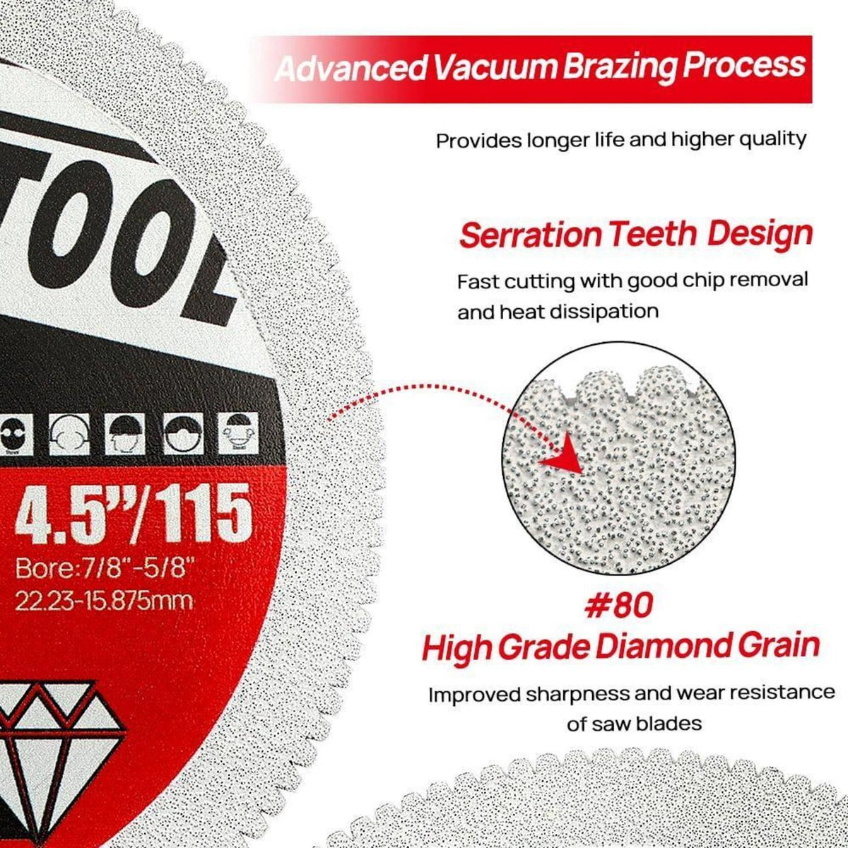 Diamanttrennscheibe 115mm für Marmor, Fliesen, Granit (2 Stück)