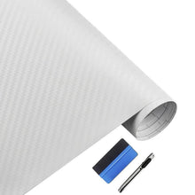 3D Karbonfaserfolie blasenfrei, Weiß 30x152cm