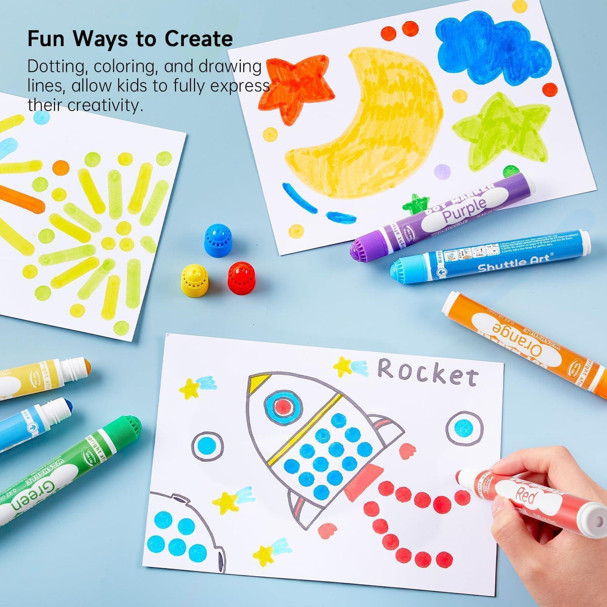 Dot Marker Set für Kinder, 20 auswaschbare Farben, ungiftig
