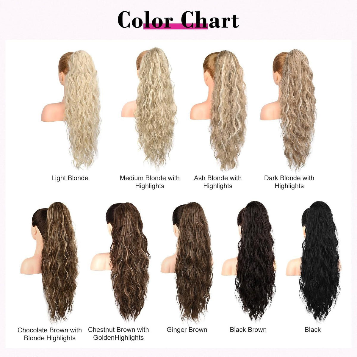 Long Beach Gewellte Pferdeschwanz Verlängerung – Aschblond mit Highlights