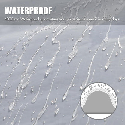 Kuppelzelt 3-4 Personen wasserdicht 4000mm mit Vorzelt grau