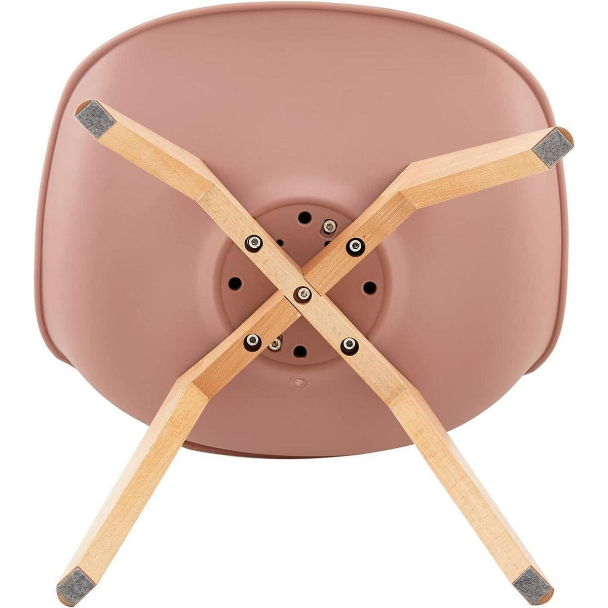 Runder Esstisch Schwarz mit 4 Rosa Stühlen – Skandinavisch & Modern
