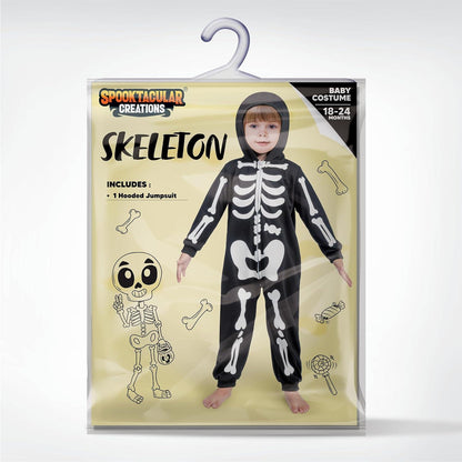 Skelett Jumpsuit Pyjama für Babys Halloween Cosplay Kostüm 3T