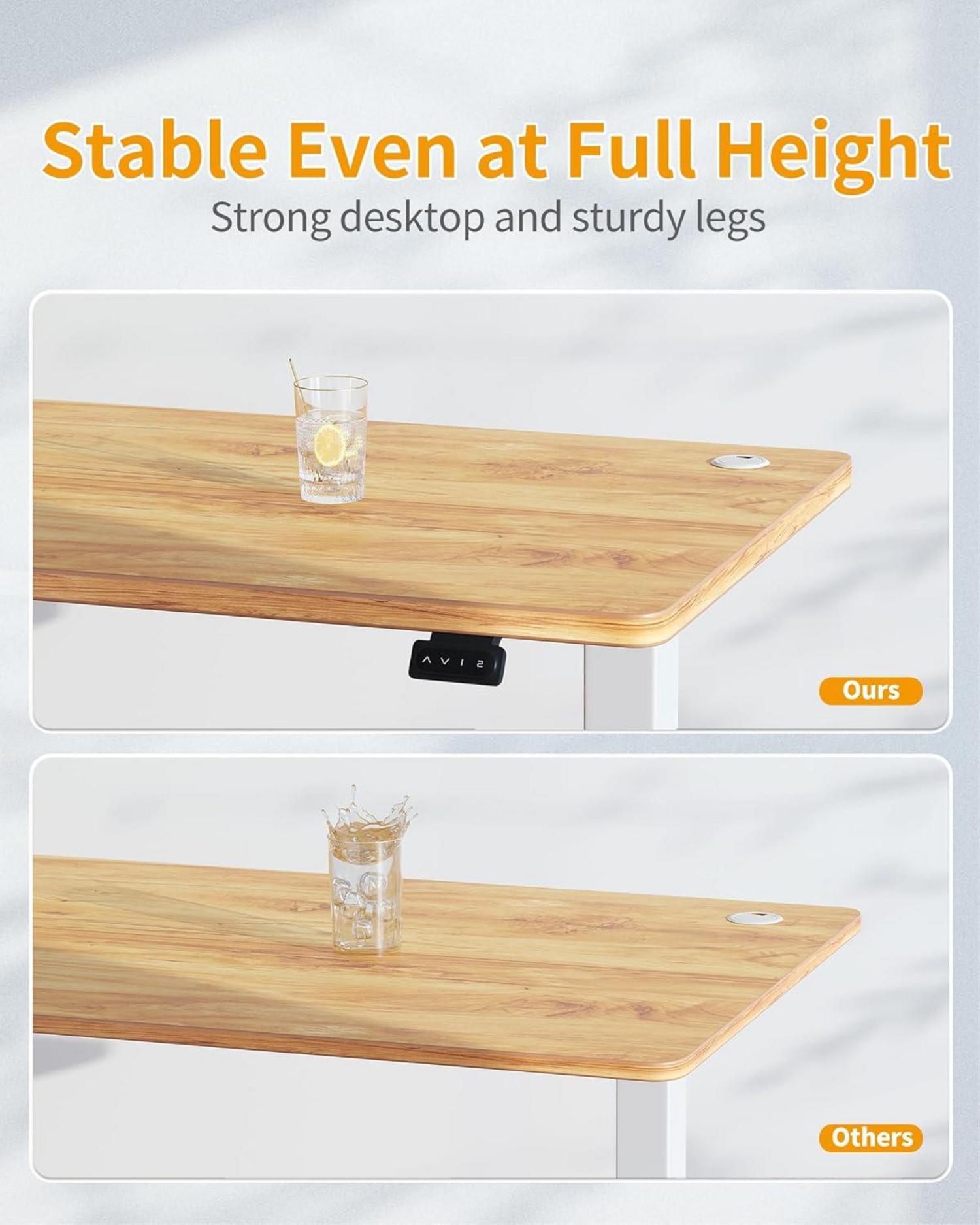 Elektrischer Höhenverstellbarer Schreibtisch Tisch 100x60cm Stahl