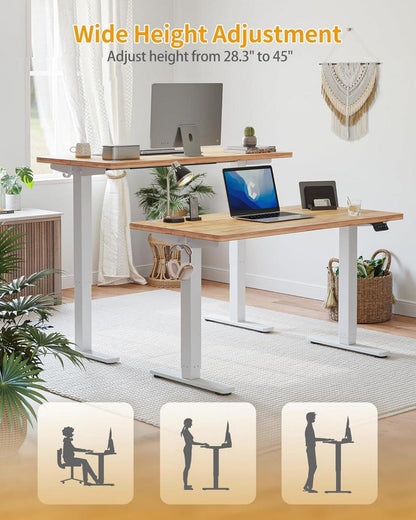 Höhenverstellbarer Schreibtisch 100x60 cm elektrisch mit T-Beinen