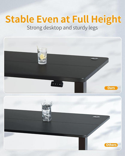 Elektrischer höhenverstellbarer Schreibtisch 120x60 cm Schwarz