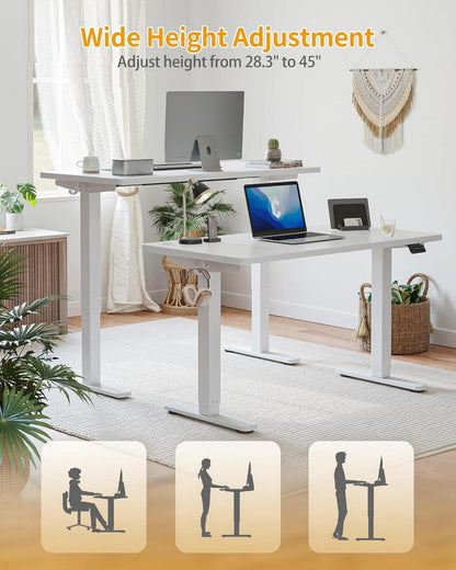 Elektrischer Schreibtisch Höhenverstellbar 100x60cm Stahl T-Beine