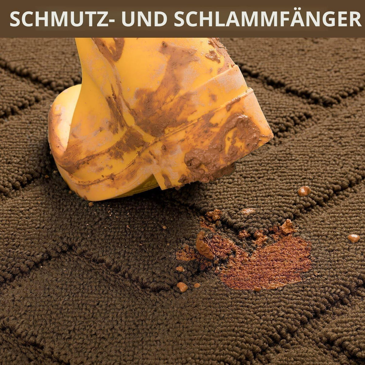 Fußmatte rutschfest waschbar – Schmutzfangmatte für Innen & Außen 119x180cm Braun