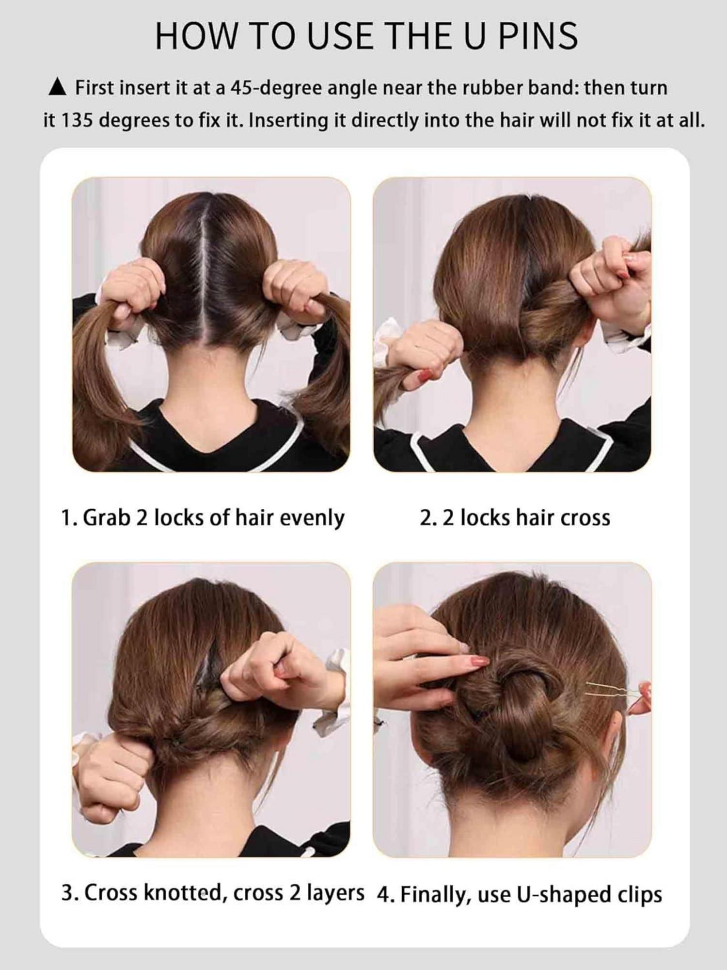 Haarnadeln Schwarz Braun 100 Stück U-förmige Bobby Pins 7cm Hair Pins