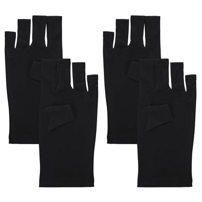 Gel Nagellampen UV Schutzhandschuhe 2 Paare UPF50+ Schwarz