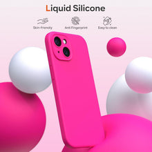 iPhone 15 Hülle Liquid Silicone Blatt Schutzfolie Rose Rot