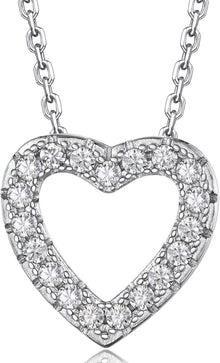Herz Kette mit Moissanit Diamant Anhänger Initialen Halskette