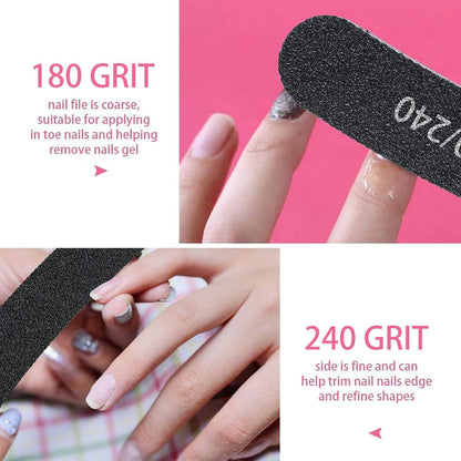 15er Pack Nagelfeilen 180/240 Doppelseitige Einweg Gelnägel Schwarz