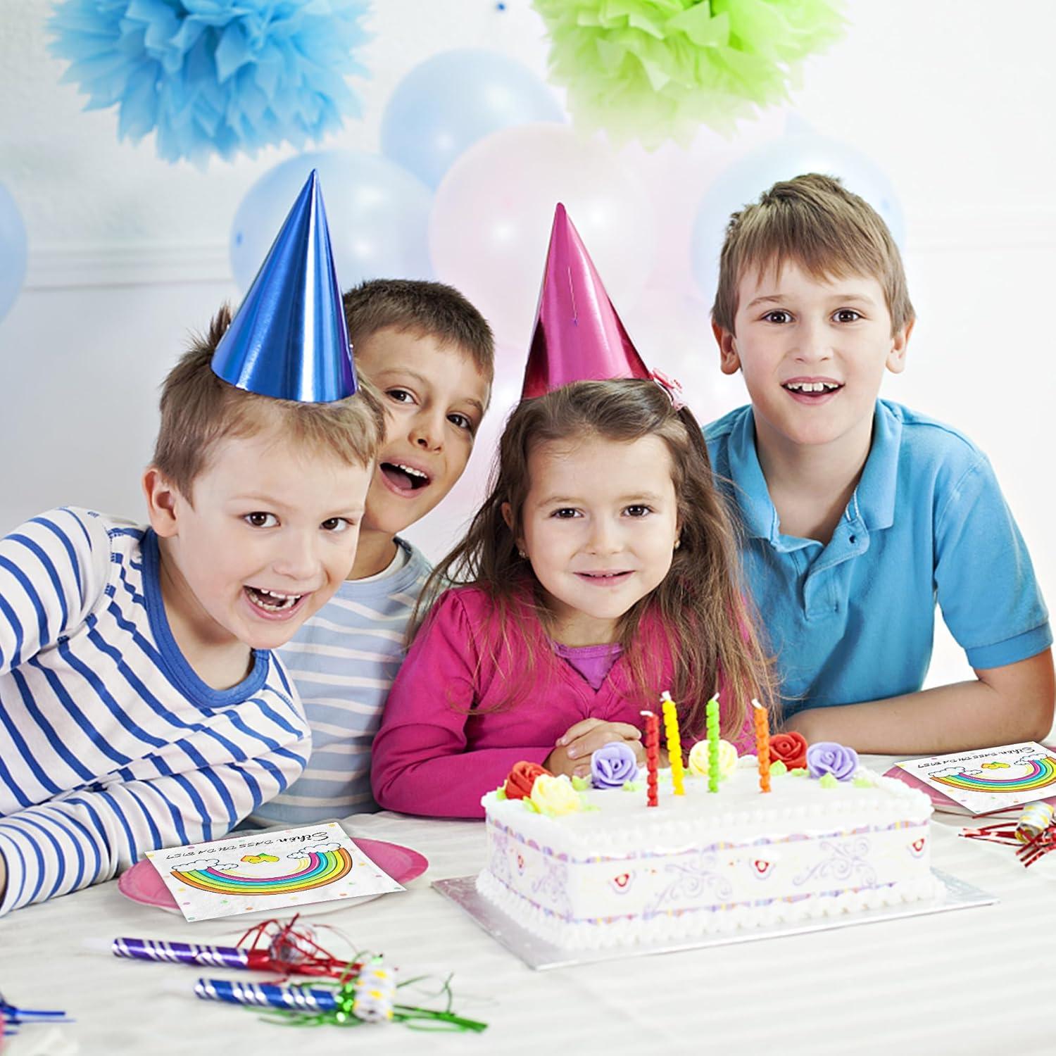 Servietten Regenbogen Party Deko 60 Stück für Geburtstag Hochzeit
