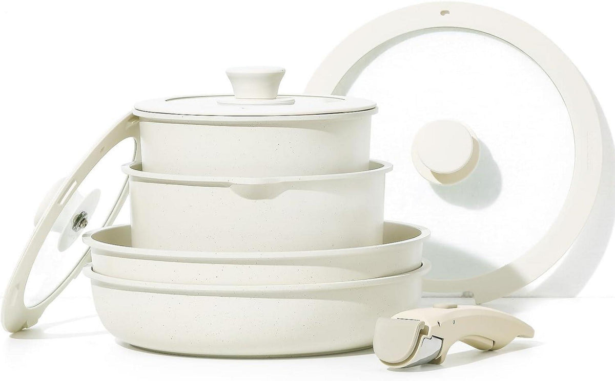 Topfsets Pfannenset abnehmbaren Griffen 8-teilig Induktion Antihaft