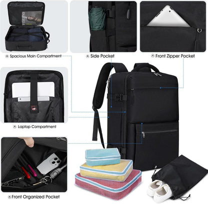 Business Laptop Rucksack 17.3 Zoll mit 4 Cubes Schwarz