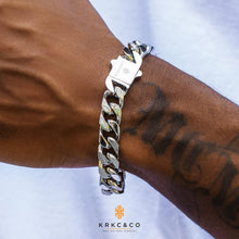 Edelstahl Cuban Armband 14mm Silber 22.9cm Hip Hop Männer