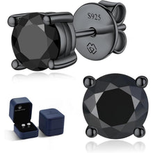 Schwarze Moissanite Ohrstecker 2 Karat 925 Sterling Silber Geschenk