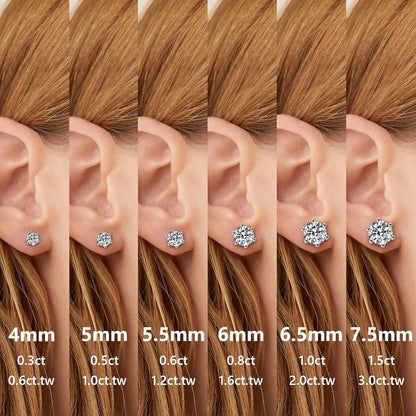 Moissanite Ohrstecker Silber 925 Damen Diamant VVS1 D Farbe