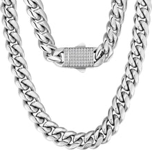 12mm Panzerkette Herren 18K Gold Cuban Link Chain Edelstahl