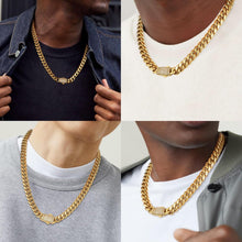 KRKC&CO Panzerkette Herren 12mm Gold/Weißgold Cuban Link