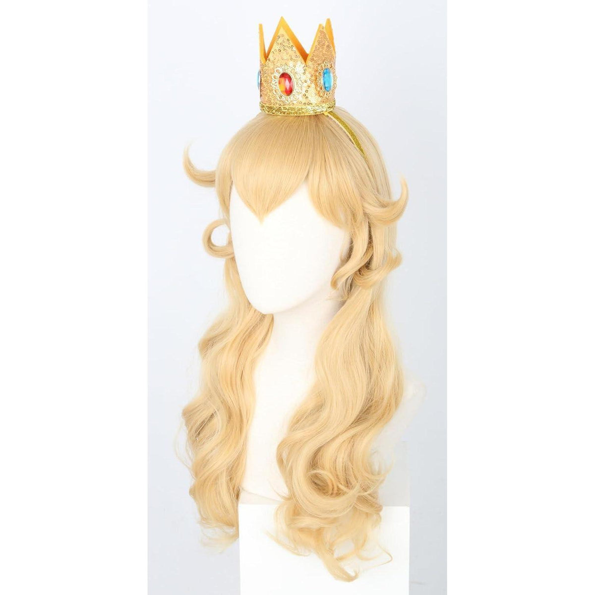 Prinzessin Pfirsich Perücke mit Krone – Blond für Cosplay & Halloween