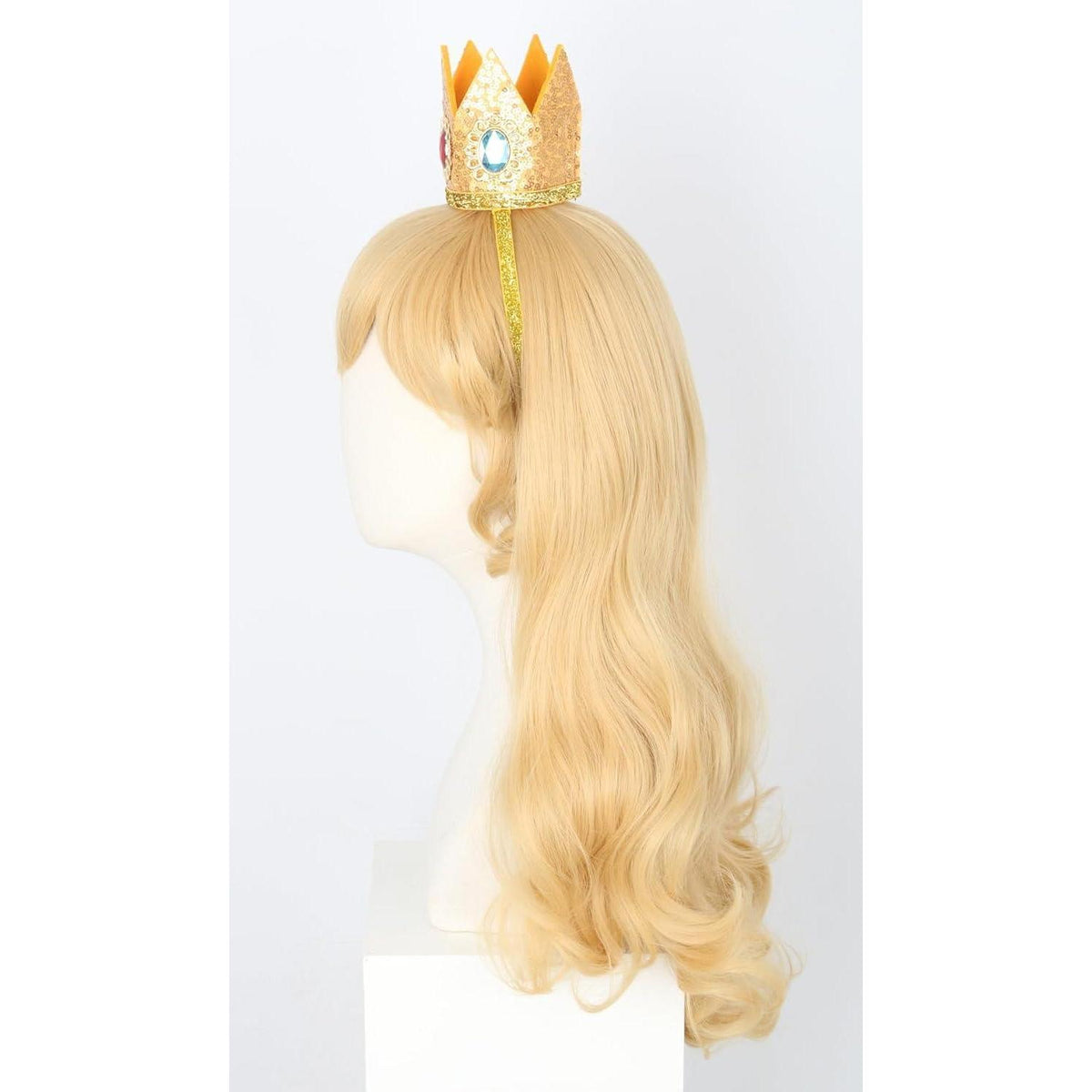 Prinzessin Pfirsich Perücke mit Krone – Blond für Cosplay & Halloween