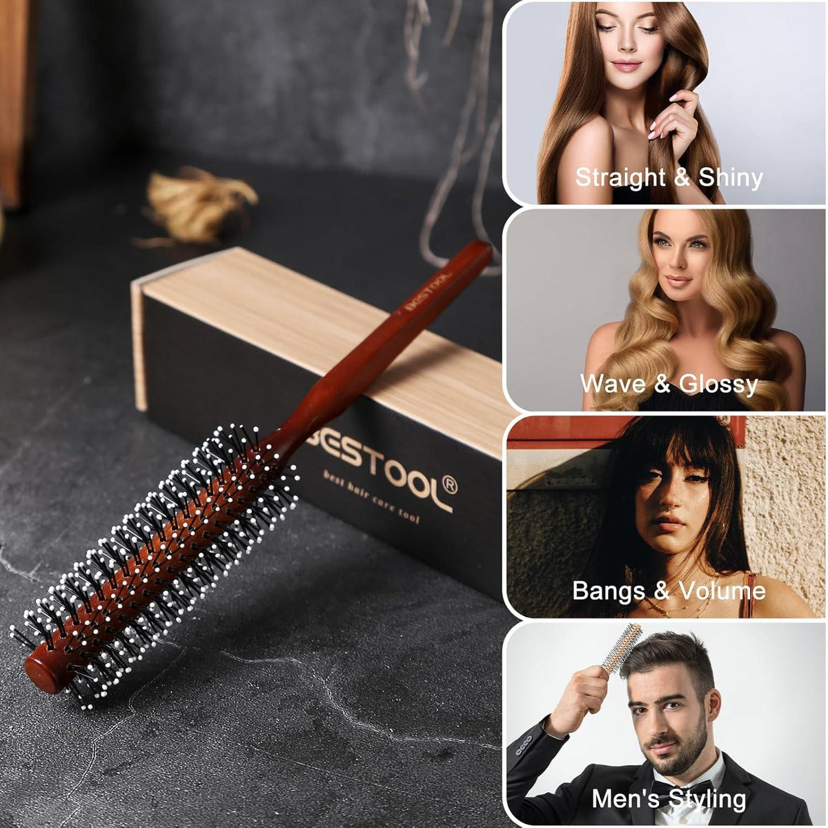 Kleine Rundbürste für kurzes und mittleres Haar, Profi Styling