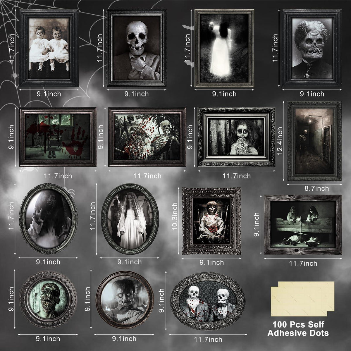 Halloween Gothic Deko Gruselige Horror Bilderrahmen, wasserdicht, 15