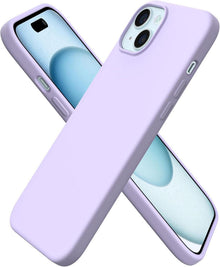 iPhone 15 Plus Hülle Silikon Flüssig Ultra Dünn 6,7 Zoll Flieder