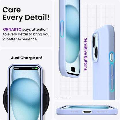 Silikon Hülle für iPhone 15 Plus 6,7 Zoll - Kratzfeste Schutzhülle - Blau