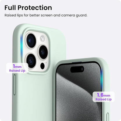 ORNARTO iPhone 15 Pro Hülle Silikon 6,1 Zoll Kratzfeste Schutzhülle Hellgrün