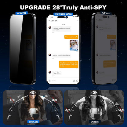 Sichtschutz Schutzfolie für iPhone 15 Pro 6.1 Zoll