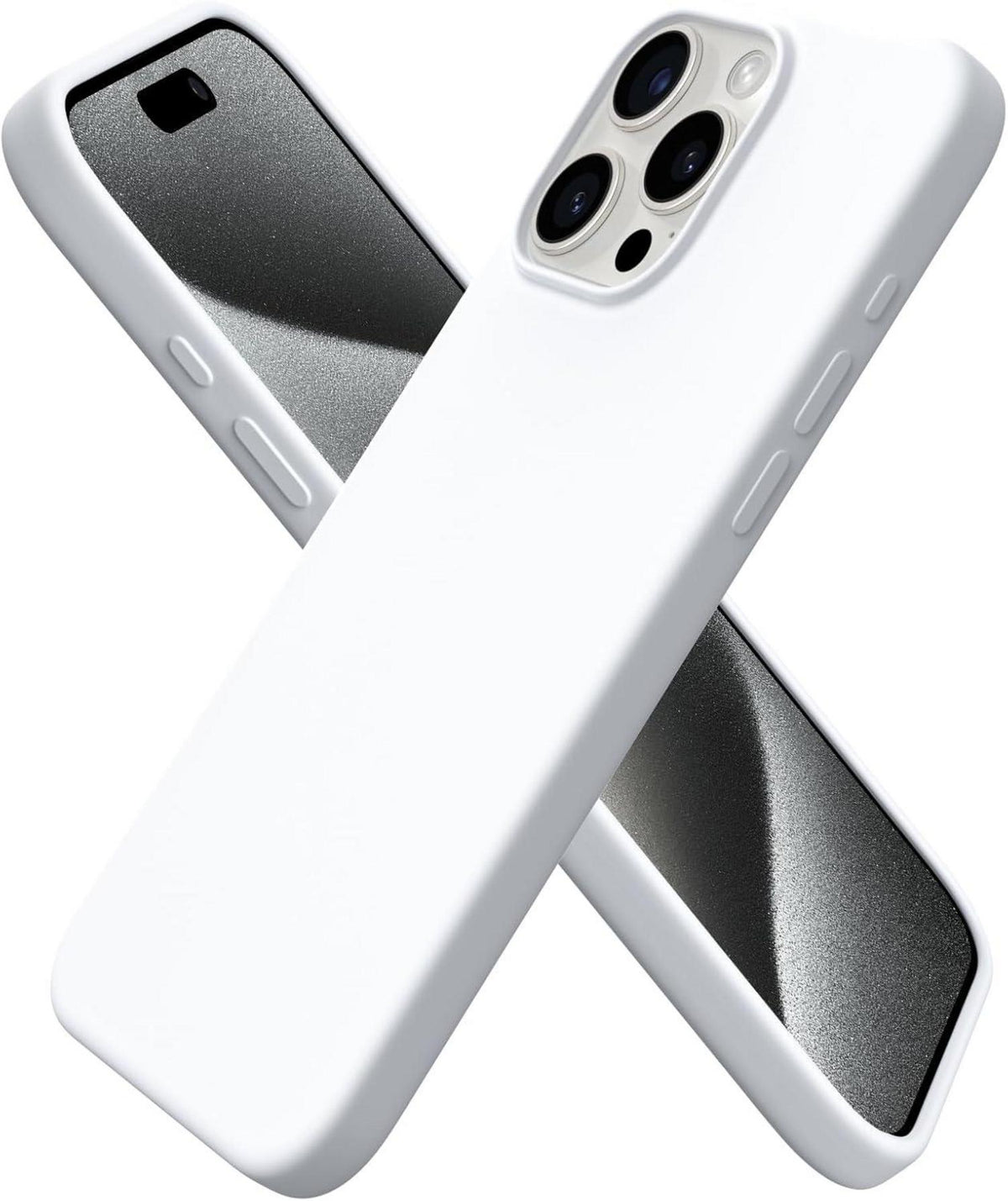 iPhone 15 Pro Max Silikon Hülle 6,7 Zoll weiß - Kratzfeste Schutzhülle