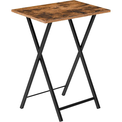 HOOBRO Klappbarer Beistelltisch Marmor Schwarz TV Tray