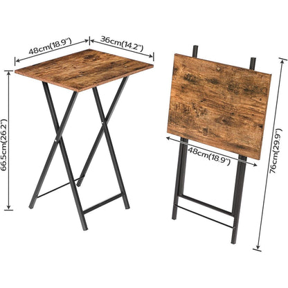 HOOBRO Klappbarer Beistelltisch Marmor Schwarz TV Tray