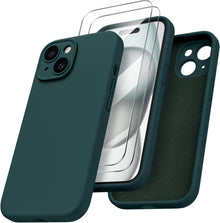 iPhone 15 Hülle Kameraschutz Schutzfolien Silikon Olivgrün